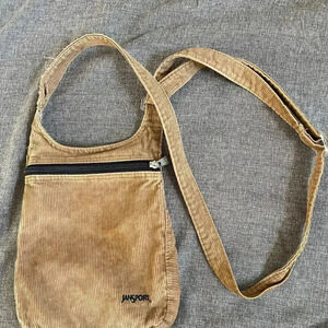 Jansport‎ Unisex Travel Bag Brown Adjustable Straps 2000's y2k Vtg cordoroy